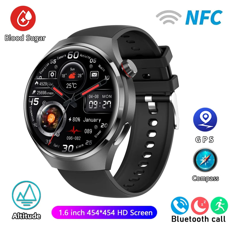 For HUAWEI GT4 Pro GPS NFC Smart Watch Men 360*360 AMOLED Screen Heart rate Bluetooth Call IP68 Waterproof Man Smartwatch 2024