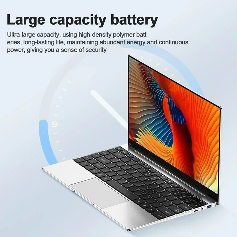 14.1" Ultra Slim Laptop 16GB RAM 2TB SSD Intel N3700 Notebook Gamer Windows 11 Pro 1920*1080  Display Office Study Computer PC