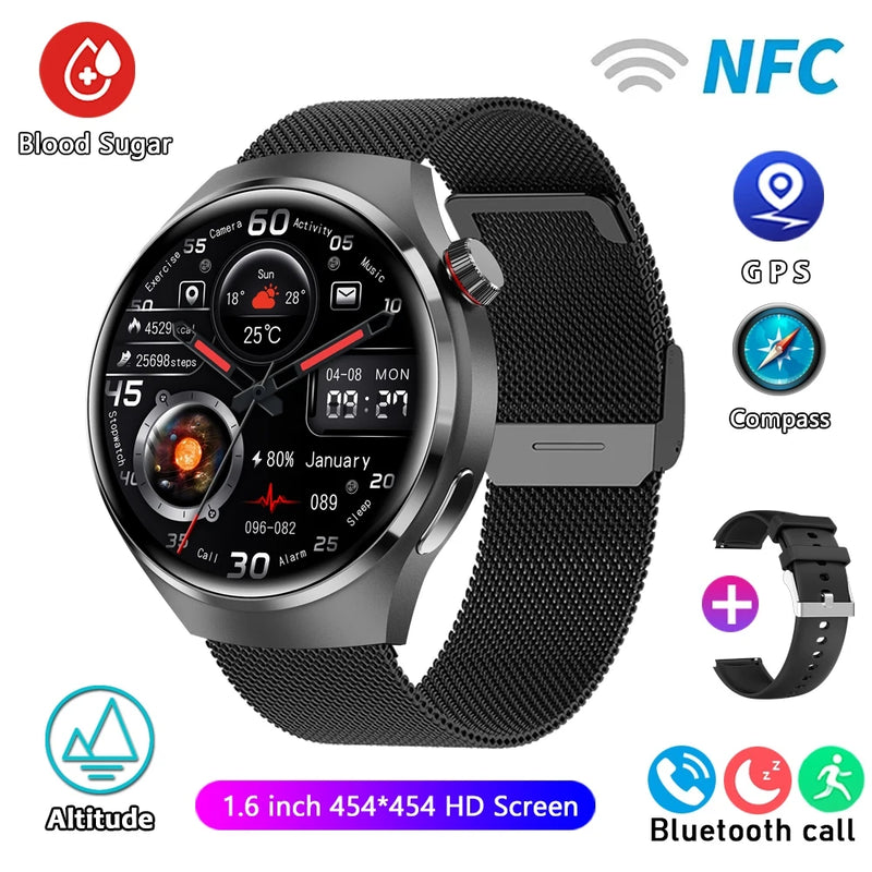 For HUAWEI GT4 Pro GPS NFC Smart Watch Men 360*360 AMOLED Screen Heart rate Bluetooth Call IP68 Waterproof Man Smartwatch 2024